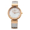 An image of a Wristwatch by Charriol. This Pre Owned item is designed for Women, featuring a Dress/Formal style. It has a Quartz movement and an Analog display with a White dial color. The indices include 12-Hour Dial,Non-Numeric Hour Marks,Zirconia Markers. The band is made of Stainless Steel and the case is made of Stainless Steel. The watch has a Round shape with a case size of 32 mm and a case thickness of 7 mm.