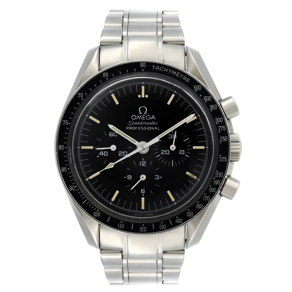 Front Full View Of OMEGA 3590.50.00 Stainless Steel Watch Pre Owned Condition Good