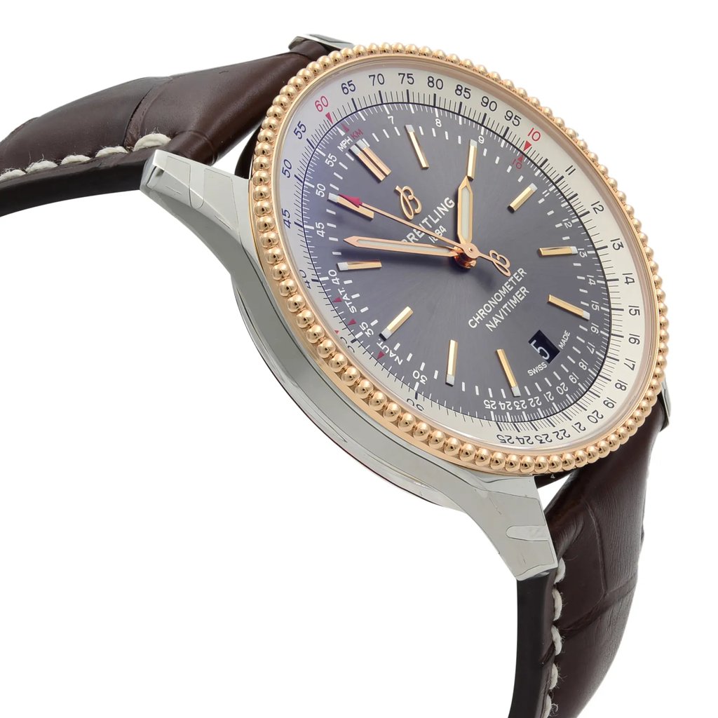View Of Opposite Crown Facing Side Of Breitling U173265A1M1P1 Stainless Steel Watch New Condition