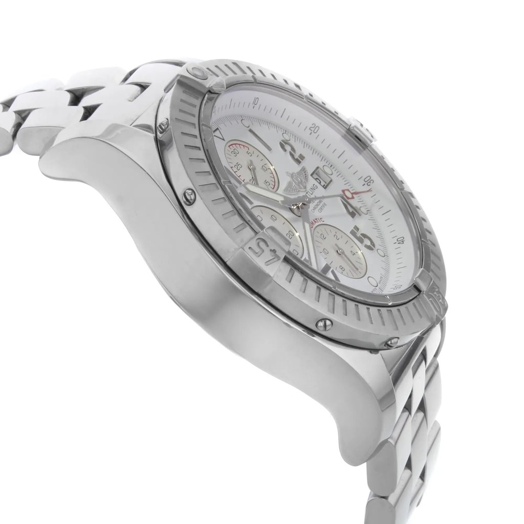 View Of Opposite Crown Facing Side Of Breitling A1337011/A699-135A Stainless Steel Watch Pre Owned Condition