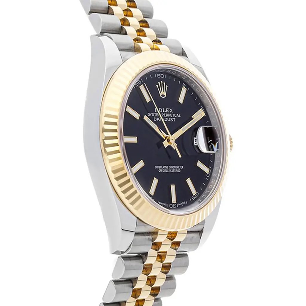 View Of Opposite Crown Facing Side Of Rolex 126333 Stainless Steel Watch Pre Owned Condition