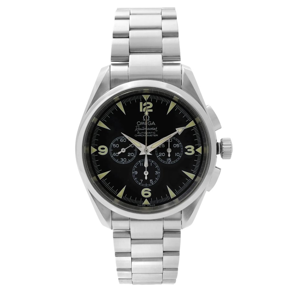 Front Full View Of OMEGA 2512.52.00 Stainless Steel Watch Pre Owned Condition {Product Condition}