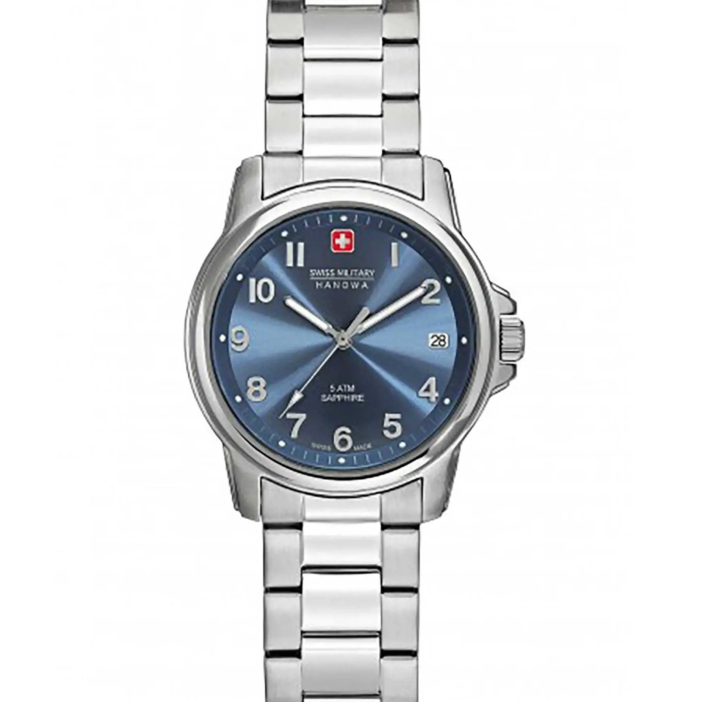 Front Full View Of Swiss Military Hanowa 06-7231.04.003 Stainless Steel Watch Display Model Condition Excellent