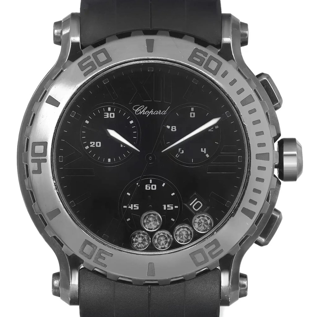 Up Close Front Facing Picture Of Chopard 288499-3007 Stainless Steel Watch Pre Owned Condition