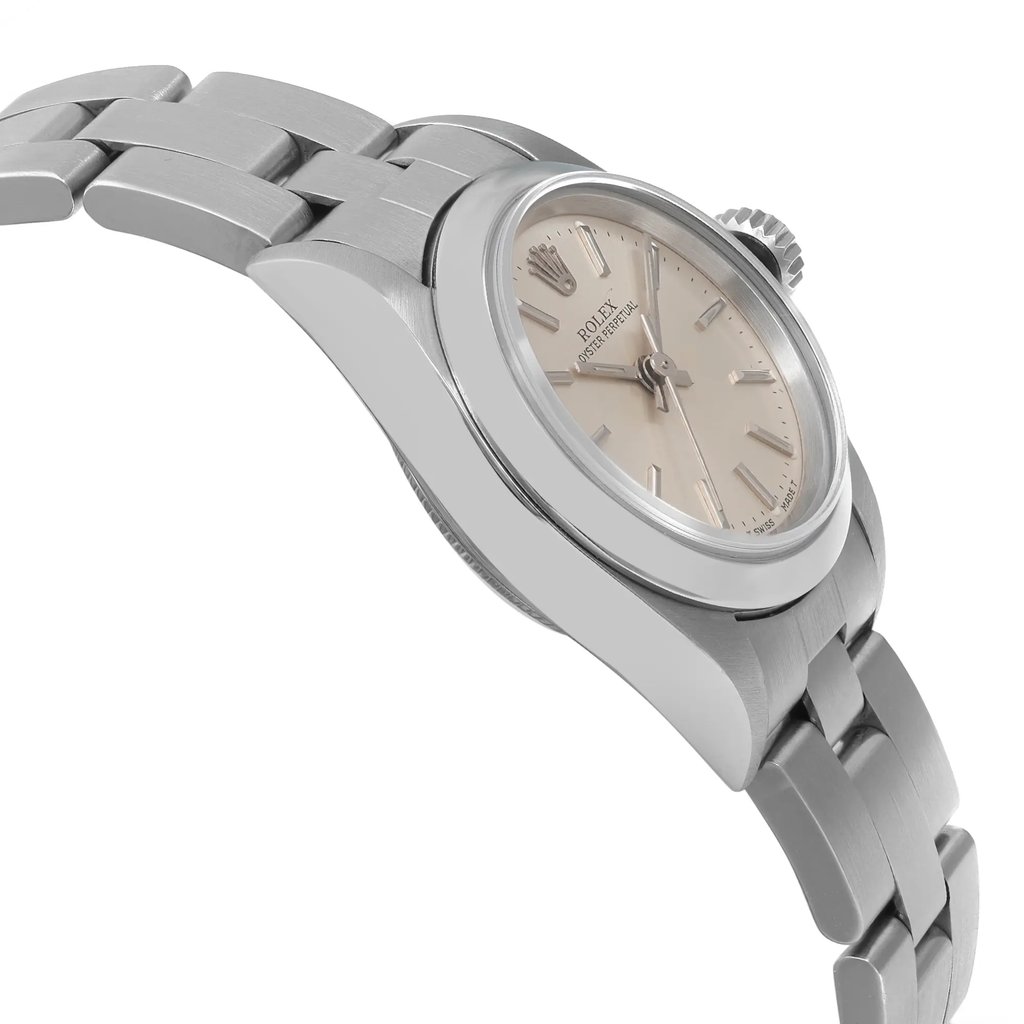 View Of Opposite Crown Facing Side Of Rolex 67180 Stainless Steel Watch Pre Owned Condition