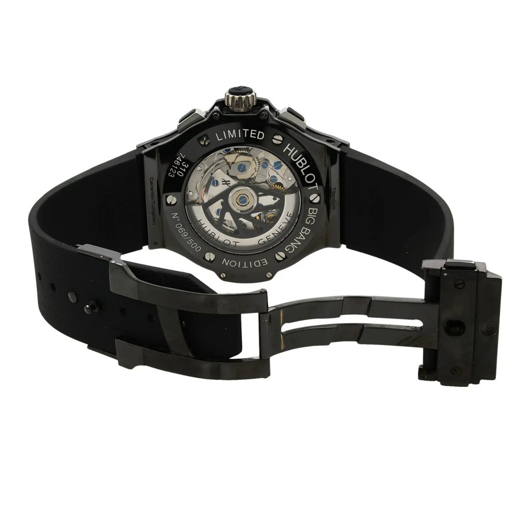 Back View Of {Caseback} Back Case And Open Rubber Band Of Hublot 310.CM.1110.RX Watch Pre Owned Condition