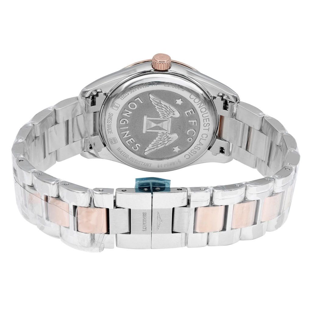 Back View Of Solid Back Case And Closed Stainless Steel Band Of Longines L2.386.3.87.7 Watch New With Defects Condition