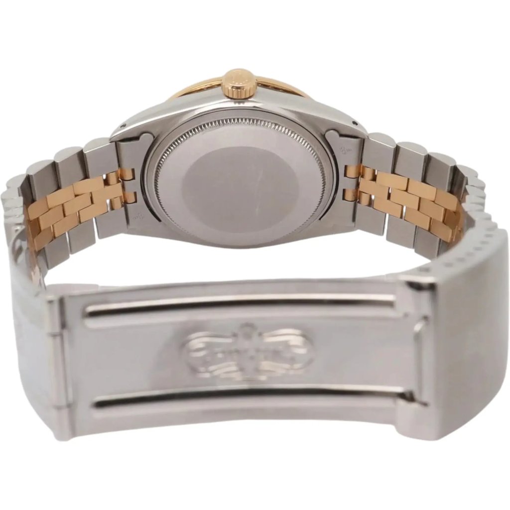 Back View Of Solid Back Case And Open Stainless Steel Band Of Rolex 16013 Watch Pre Owned Condition