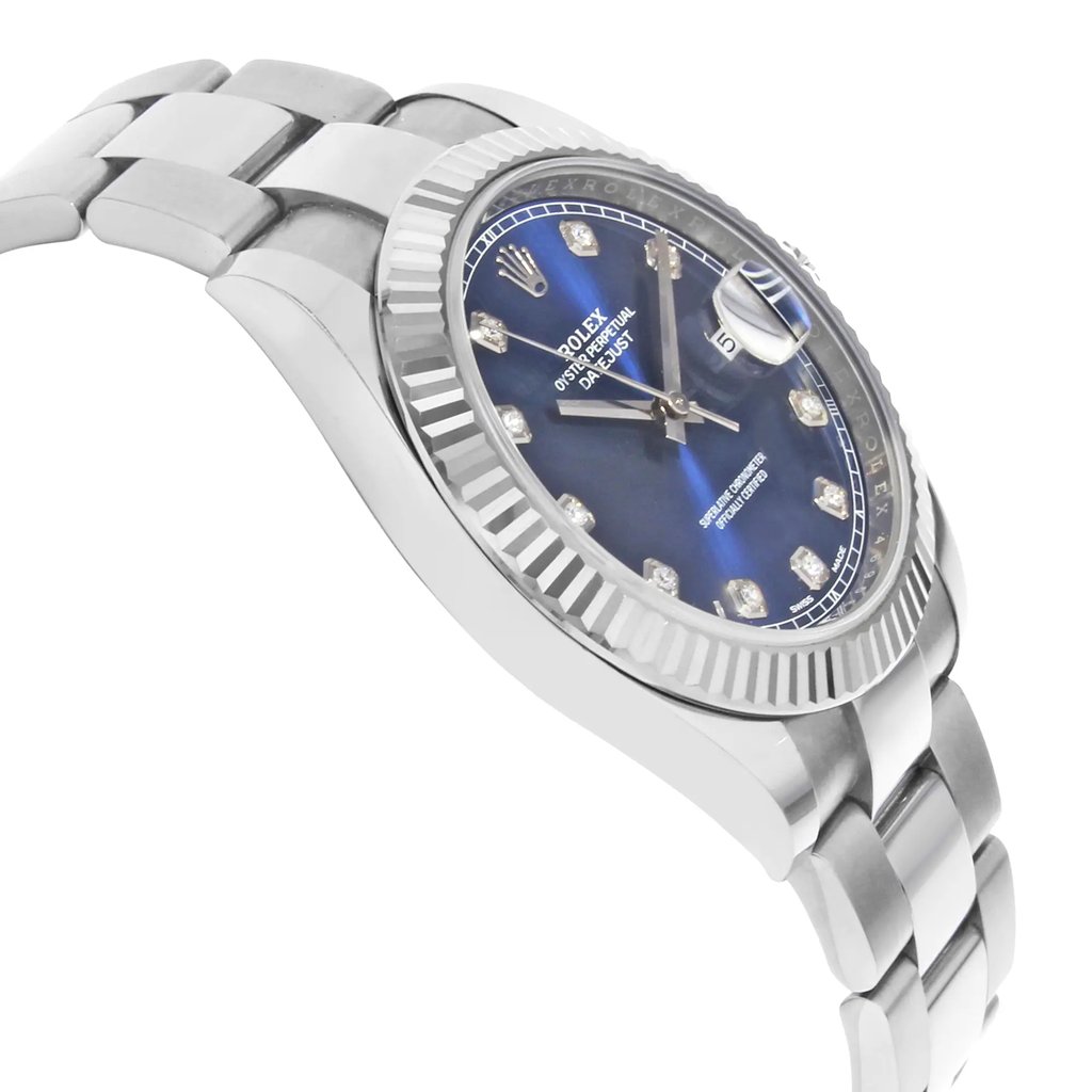 View Of Opposite Crown Facing Side Of Rolex 126334 Stainless Steel Watch Pre Owned Condition