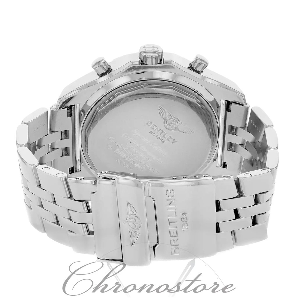 Back View Of {Caseback} Back Case And Closed Stainless Steel Band Of Breitling A25362 Watch Pre Owned Condition