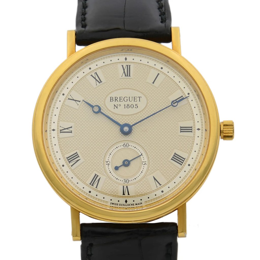 Up Close Front Facing Picture Of Breguet 3910BA/15/286 Gold 18kt Watch Pre Owned Condition