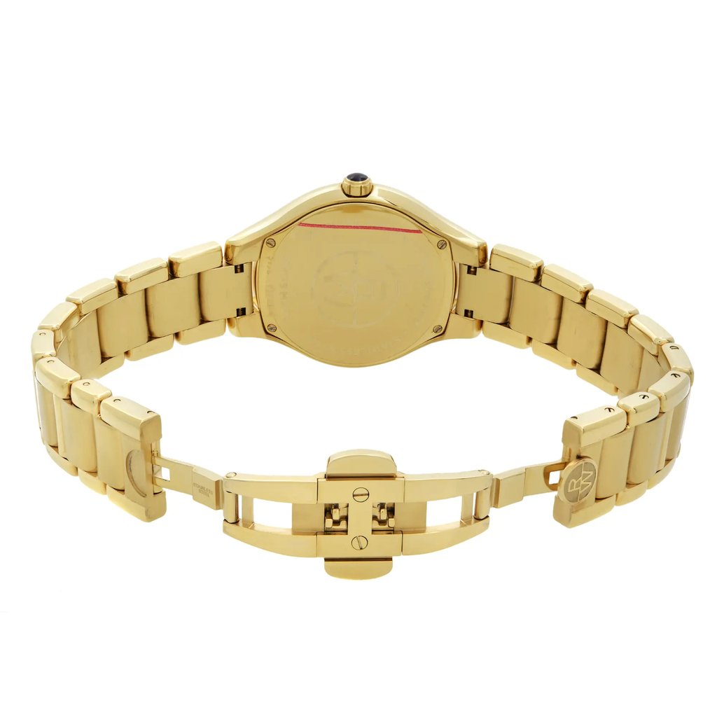 Back View Of Solid Back Case And Open Stainless Steel Band Of RAYMOND WEIL 5136-P-00995 Watch Pre Owned Condition