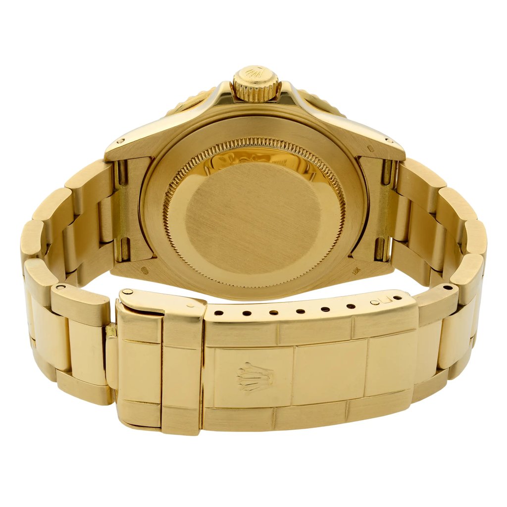 Back View Of {Caseback} Back Case And Closed Gold Band Of Rolex 16618 Watch Pre Owned Condition