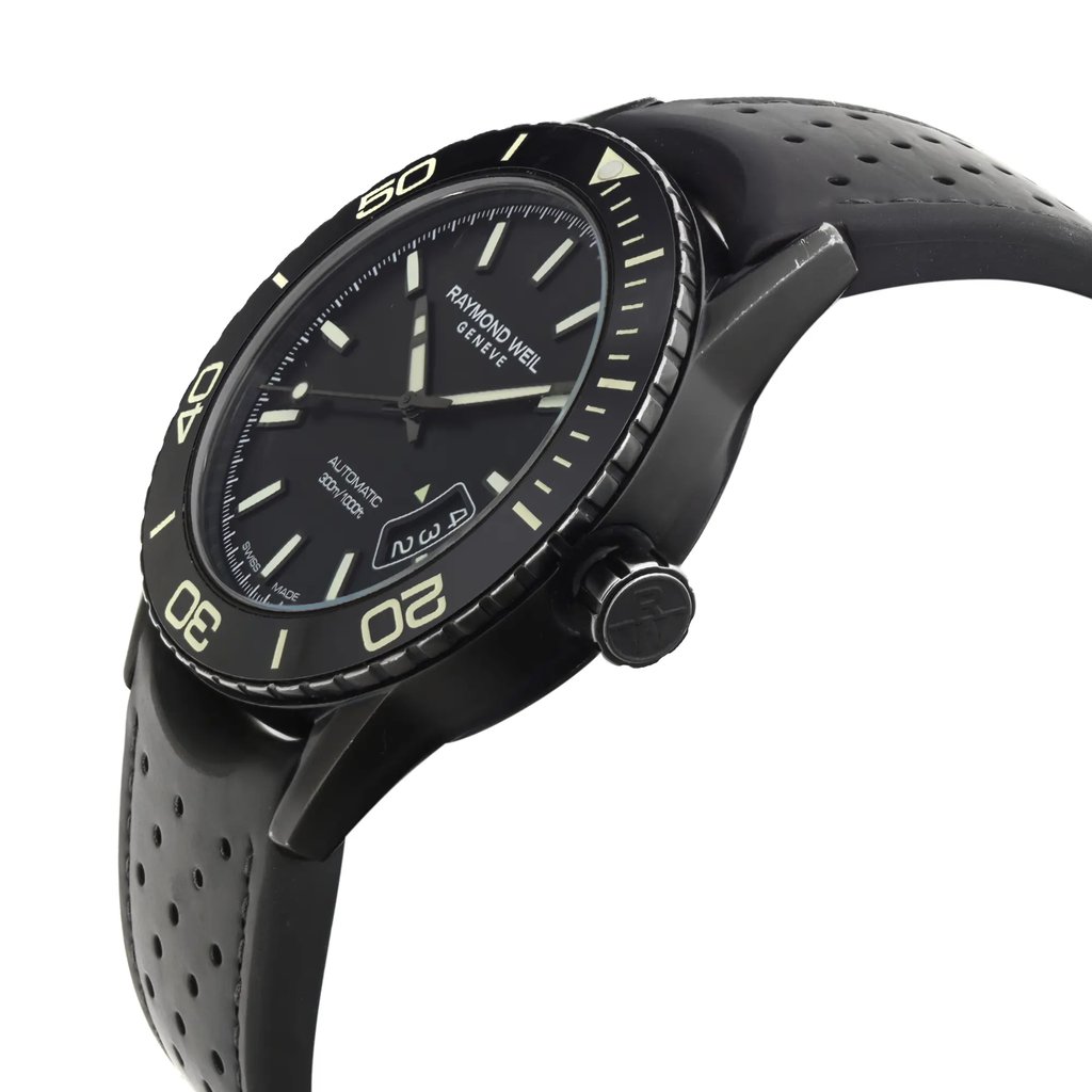 View Of Crown Facing Side Of RAYMOND WEIL 2760-SB1-20001 Stainless Steel Watch Pre Owned Condition