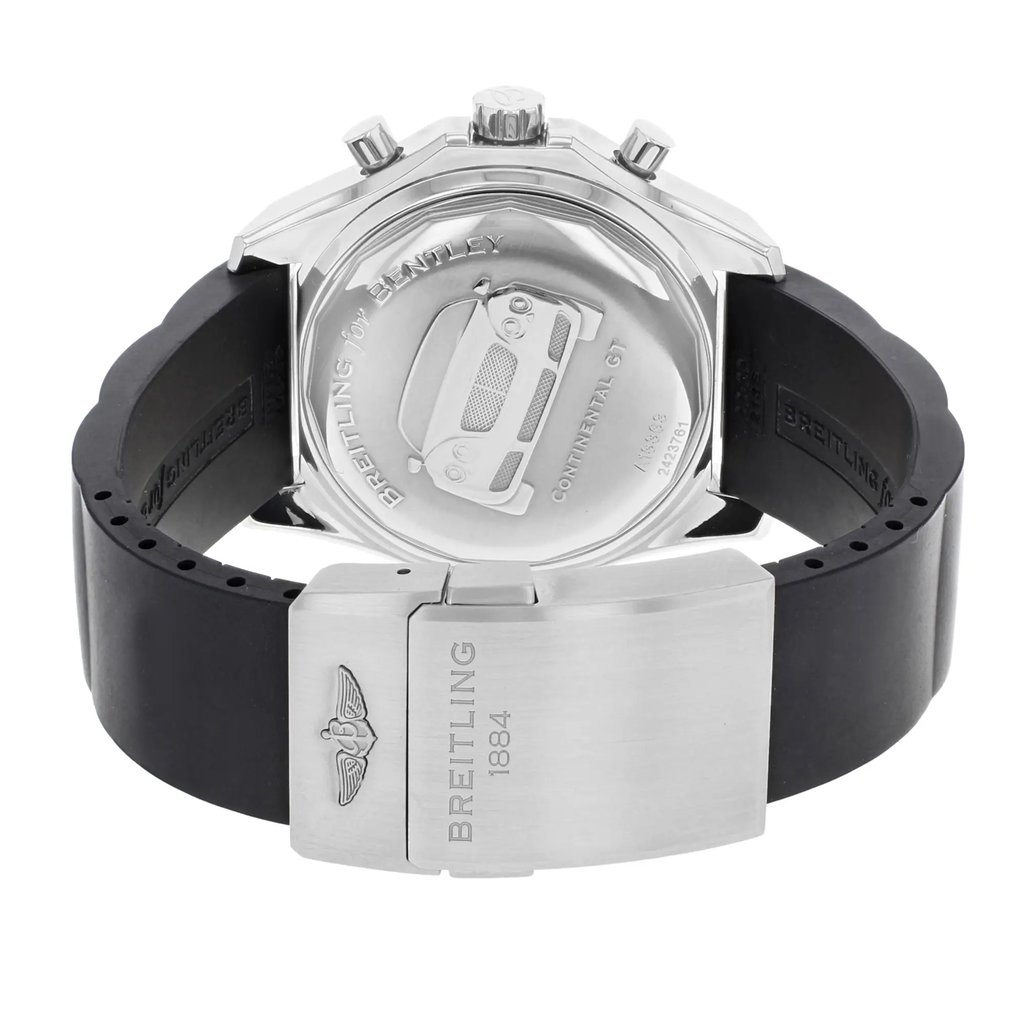 Back View Of {Caseback} Back Case And Closed Silicon/Rubber Band Of Breitling A1336313/G680-1RD Watch Pre Owned Condition