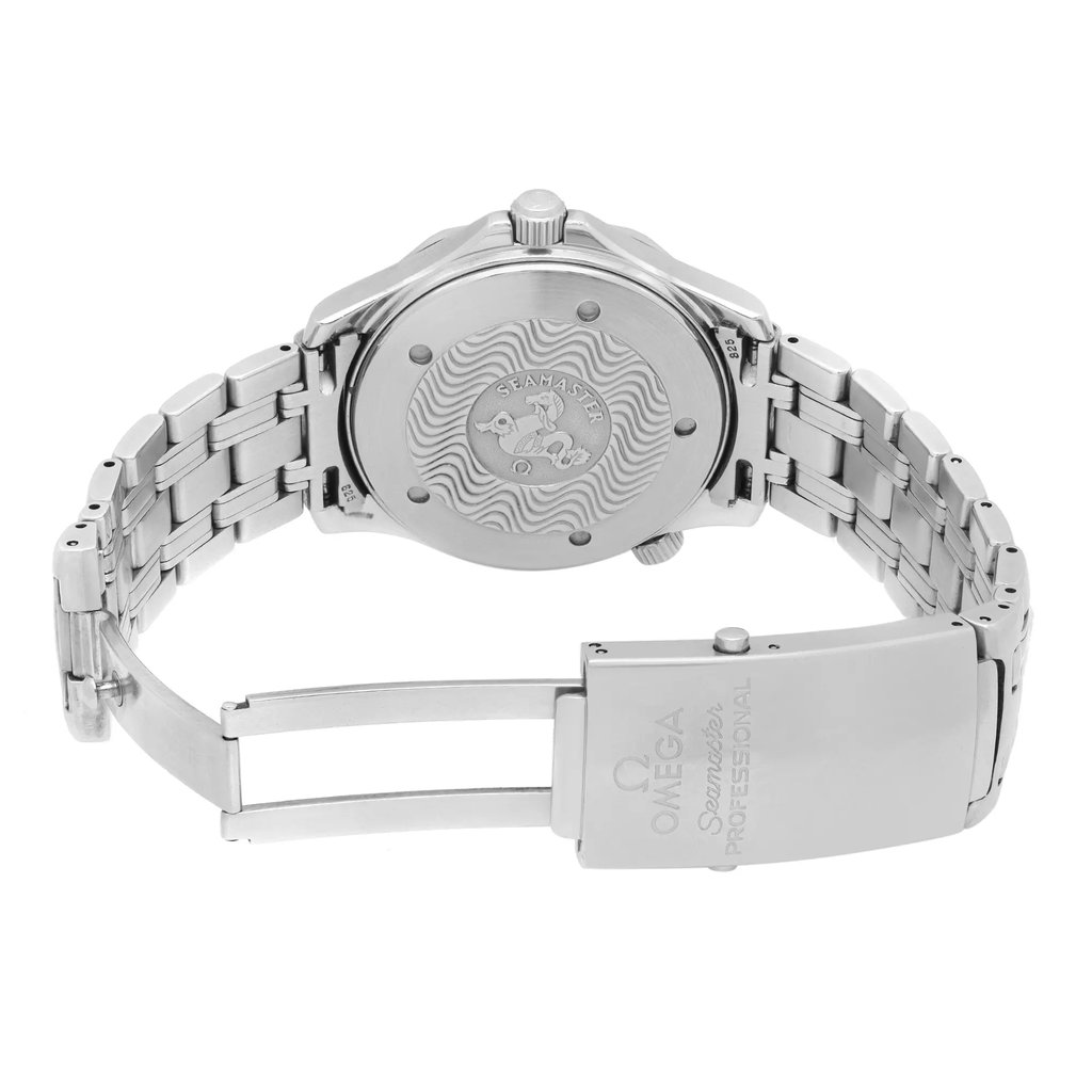 Back View Of Screwback Back Case And Open Stainless Steel Band Of OMEGA 2531.80.00 Watch Pre Owned Condition