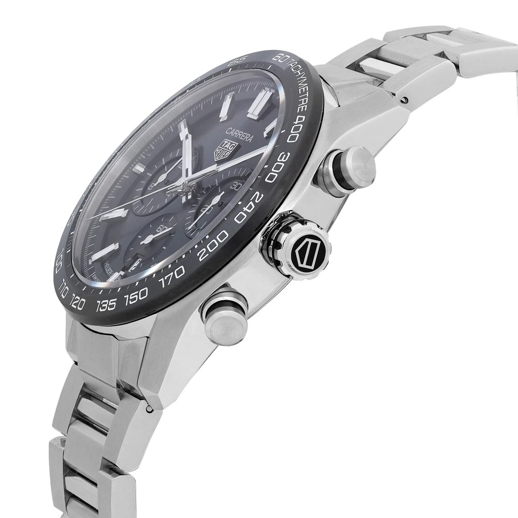 View Of Crown Facing Side Of TAG Heuer CBN2A1B.BA0643 Stainless Steel Watch Unworn Condition