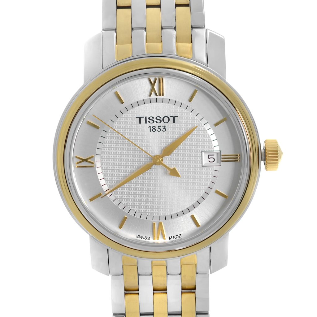 Up Close Front Facing Picture Of Tissot T097.410.22.038.00 Stainless Steel Watch Display Model Condition