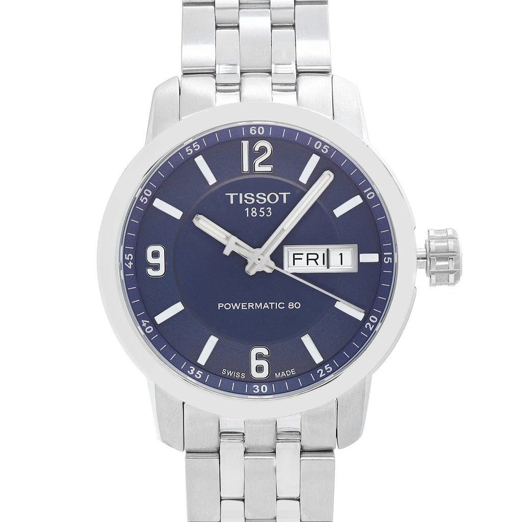 Up Close Front Facing Picture Of Tissot T055.430.11.047.00 Stainless Steel Watch Unworn Condition