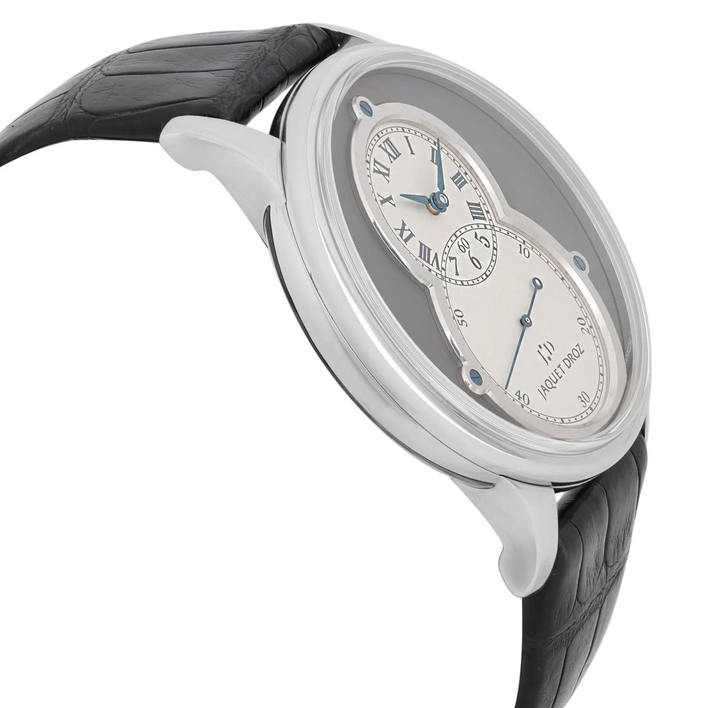 View Of Opposite Crown Facing Side Of Jaquet Droz J003034203 White Gold Watch Pre Owned Condition