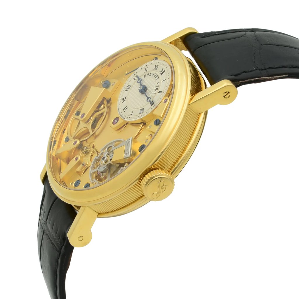 View Of Crown Facing Side Of Breguet 7027 Gold 18kt Watch Pre Owned Condition