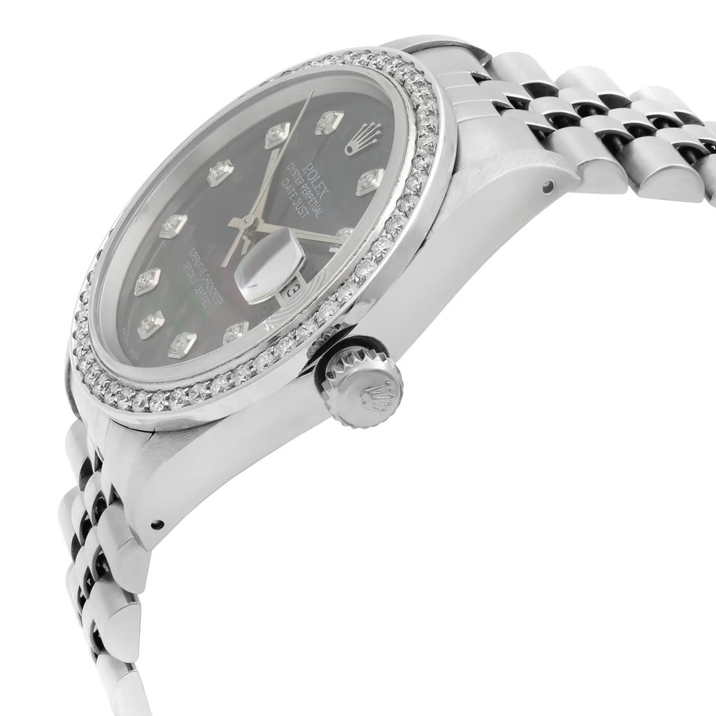 View Of Crown Facing Side Of Rolex 16220 Stainless Steel Watch Pre Owned Condition