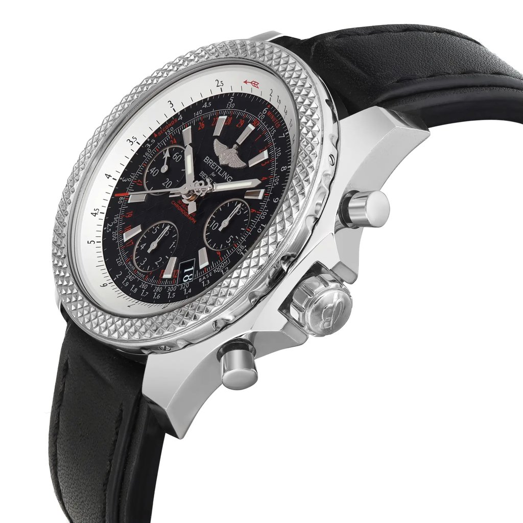 View Of Crown Facing Side Of Breitling AB061221/BD93-480X Stainless Steel Watch Pre Owned Condition
