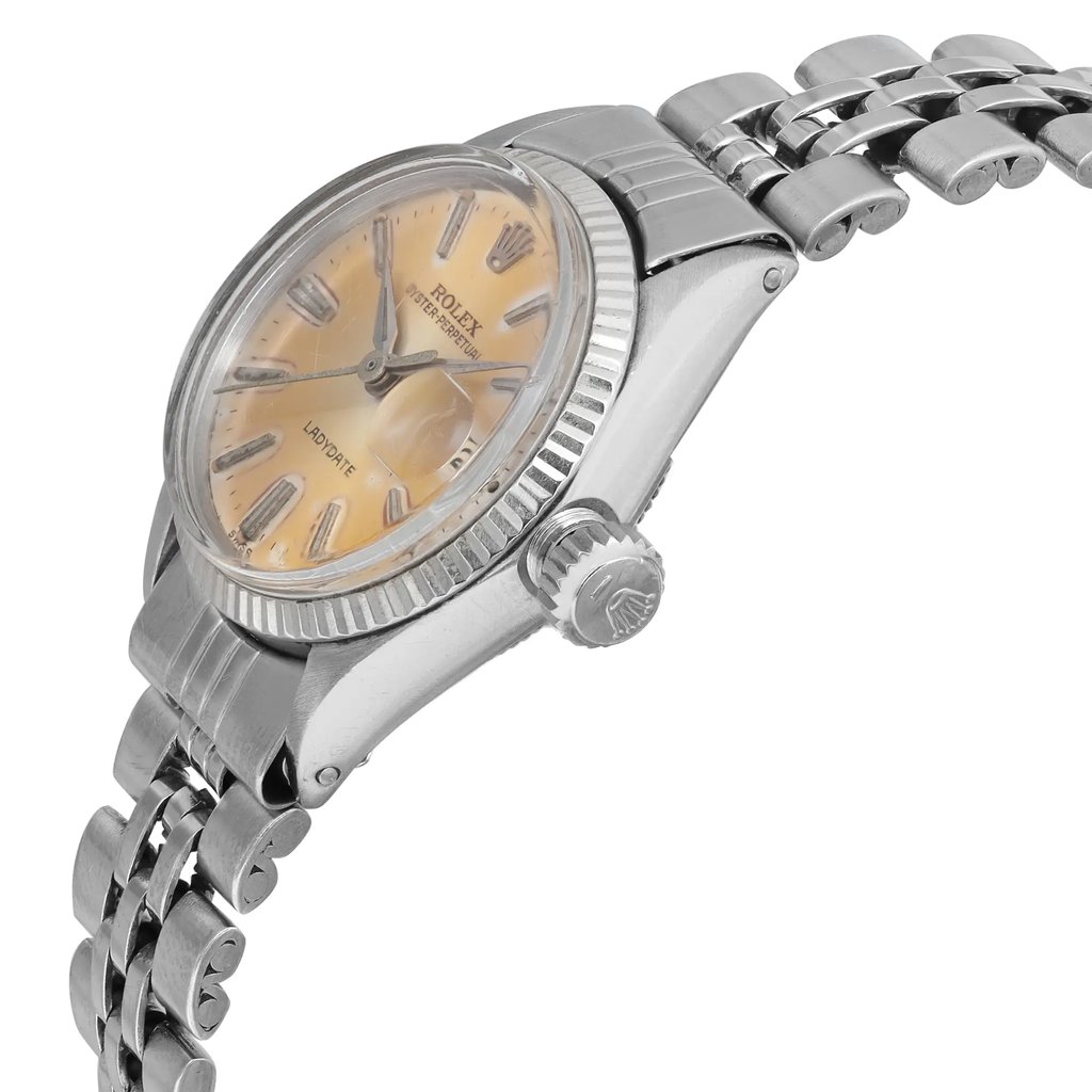 View Of Crown Facing Side Of Rolex 6517 Stainless Steel Watch Pre Owned Condition