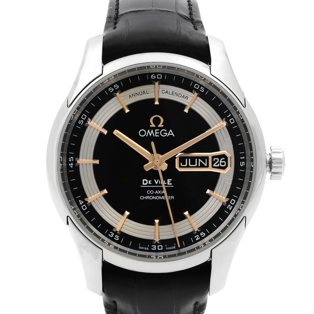 Up Close Front Facing Picture Of OMEGA 431.63.41.22.01.001 White Gold Watch Unworn Condition