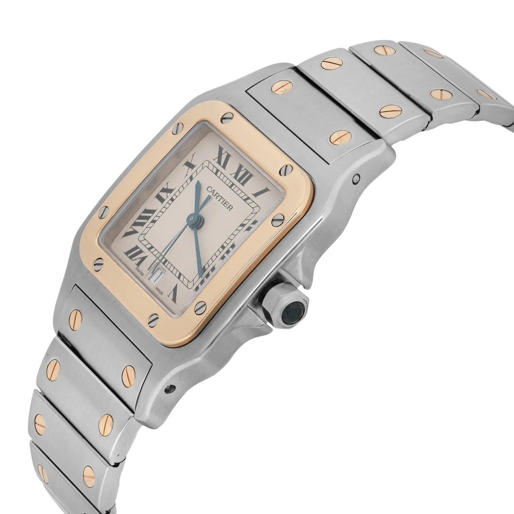 View Of Crown Facing Side Of Cartier 187901 Stainless Steel Watch Pre Owned Condition