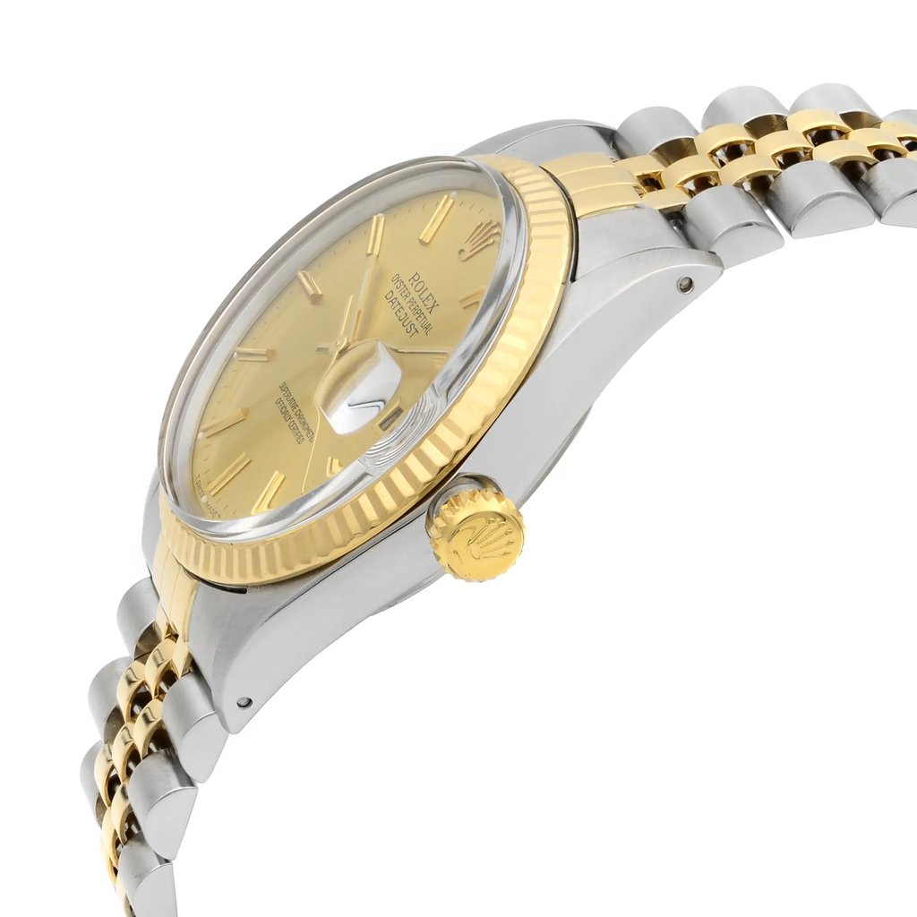 View Of Crown Facing Side Of Rolex 16013 Stainless Steel Watch Pre Owned Condition