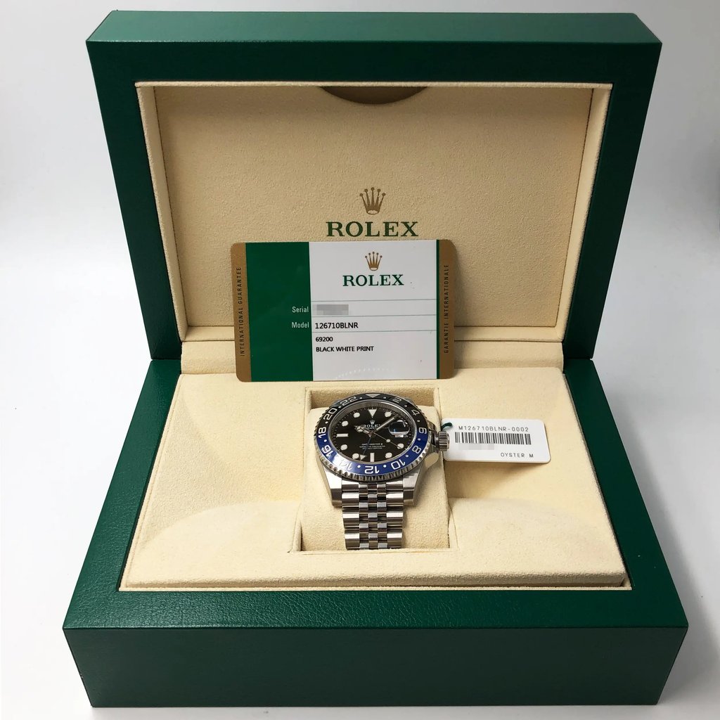  Full View Box, Documents and Rolex 126710BLNR With Watch In The Image 