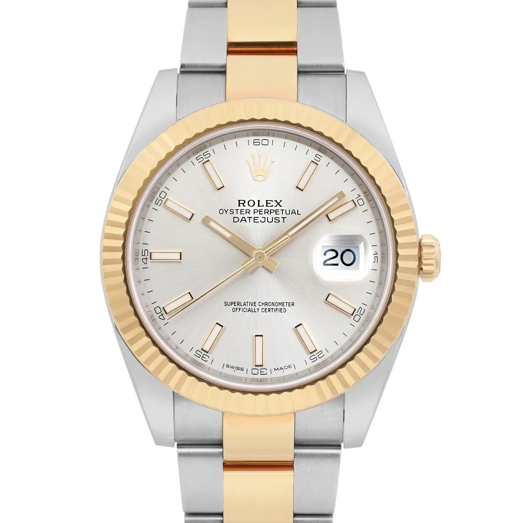 Up Close Front Facing Picture Of Rolex 126333 Stainless Steel Watch Pre Owned Condition