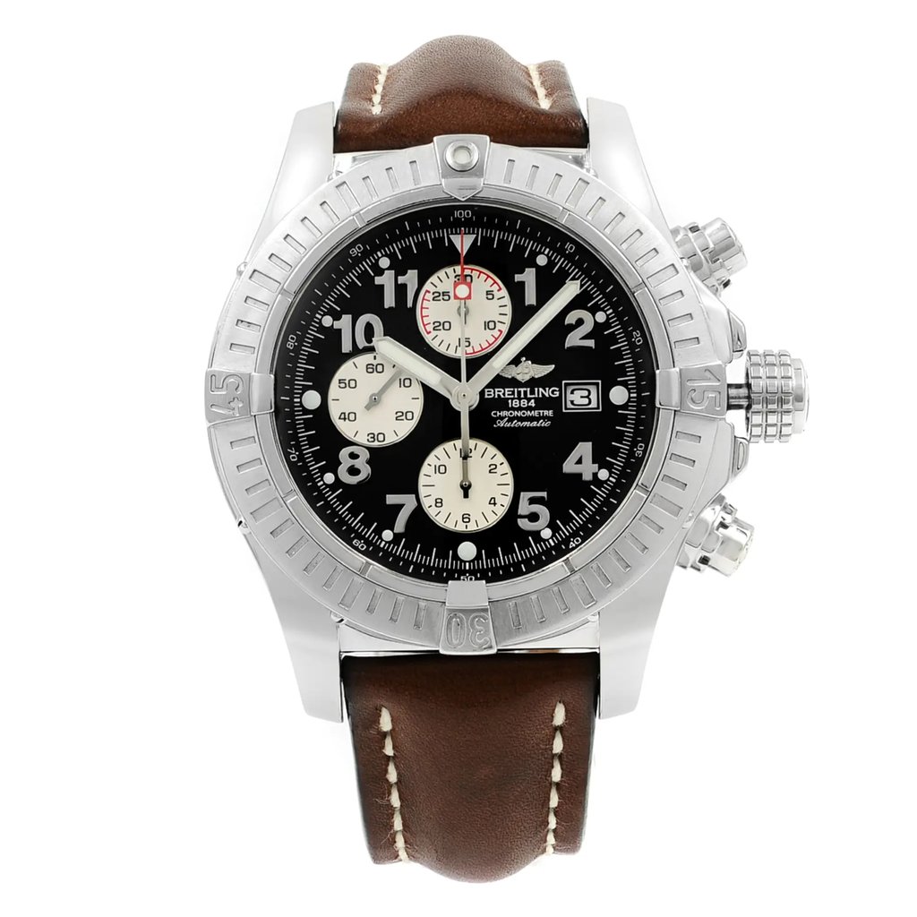 Front Full View Of Breitling A1337011/B973 Stainless Steel Watch Pre Owned Condition {Product Condition}