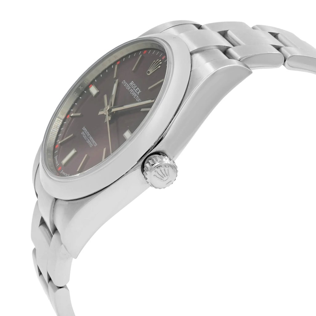 View Of Crown Facing Side Of Rolex 114300 Stainless Steel Watch Pre Owned Condition