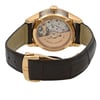 Back View Of Exhibition Back Case And Closed Leather Band Of OMEGA 431.63.41.22.02.001 Watch Pre Owned Condition