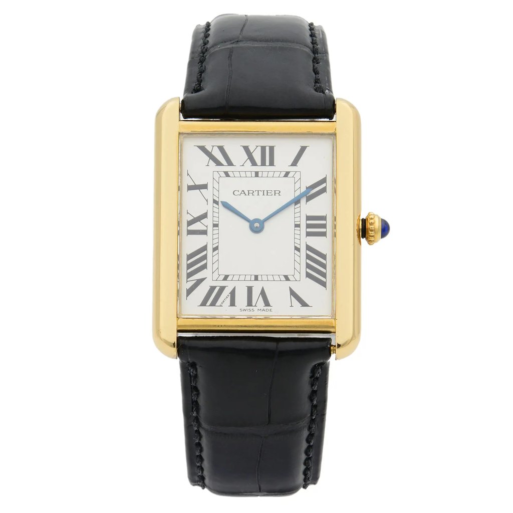 Front Full View Of Cartier W5200004 Gold 18kt Watch Pre Owned Condition Good