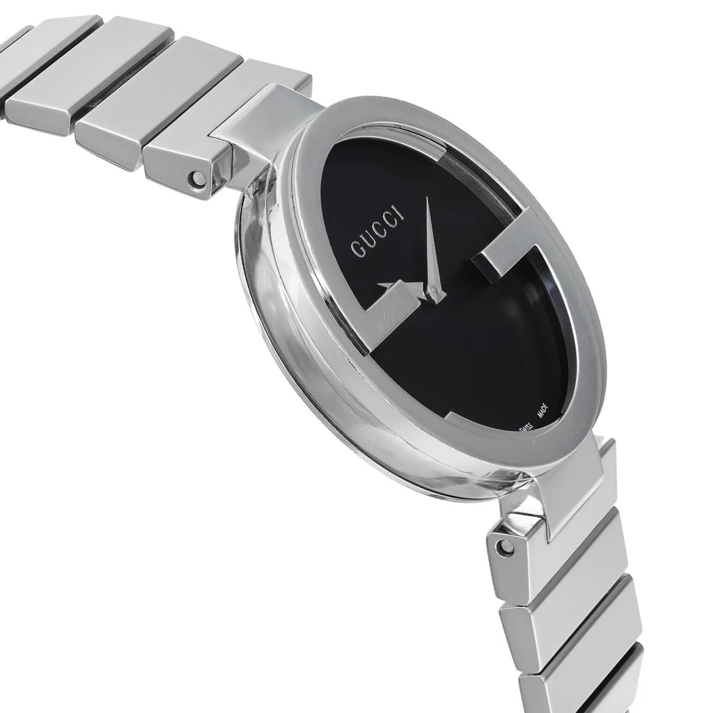 View Of Opposite Crown Facing Side Of Gucci YA133307 Stainless Steel Watch Pre Owned Condition