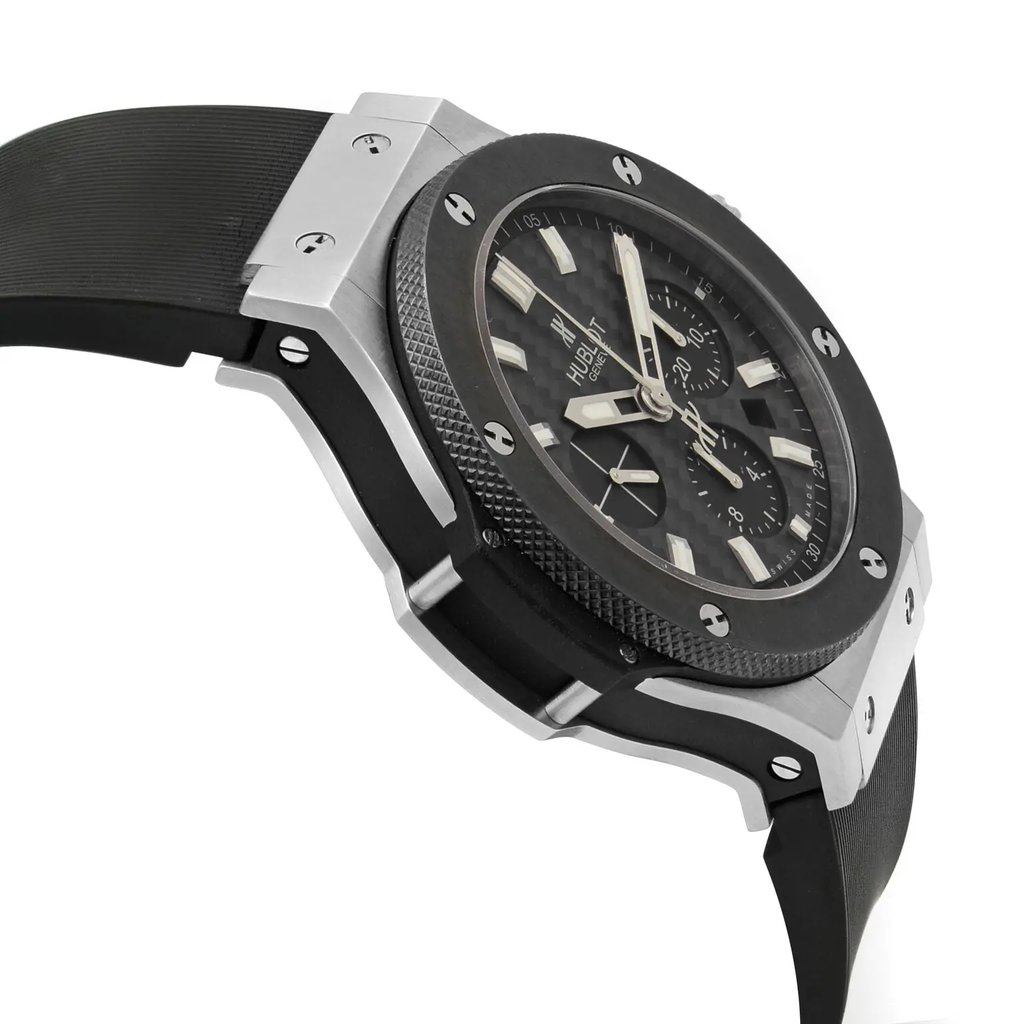 View Of Opposite Crown Facing Side Of Hublot 301.SM.1770.RX Stainless Steel Watch Display Model Condition