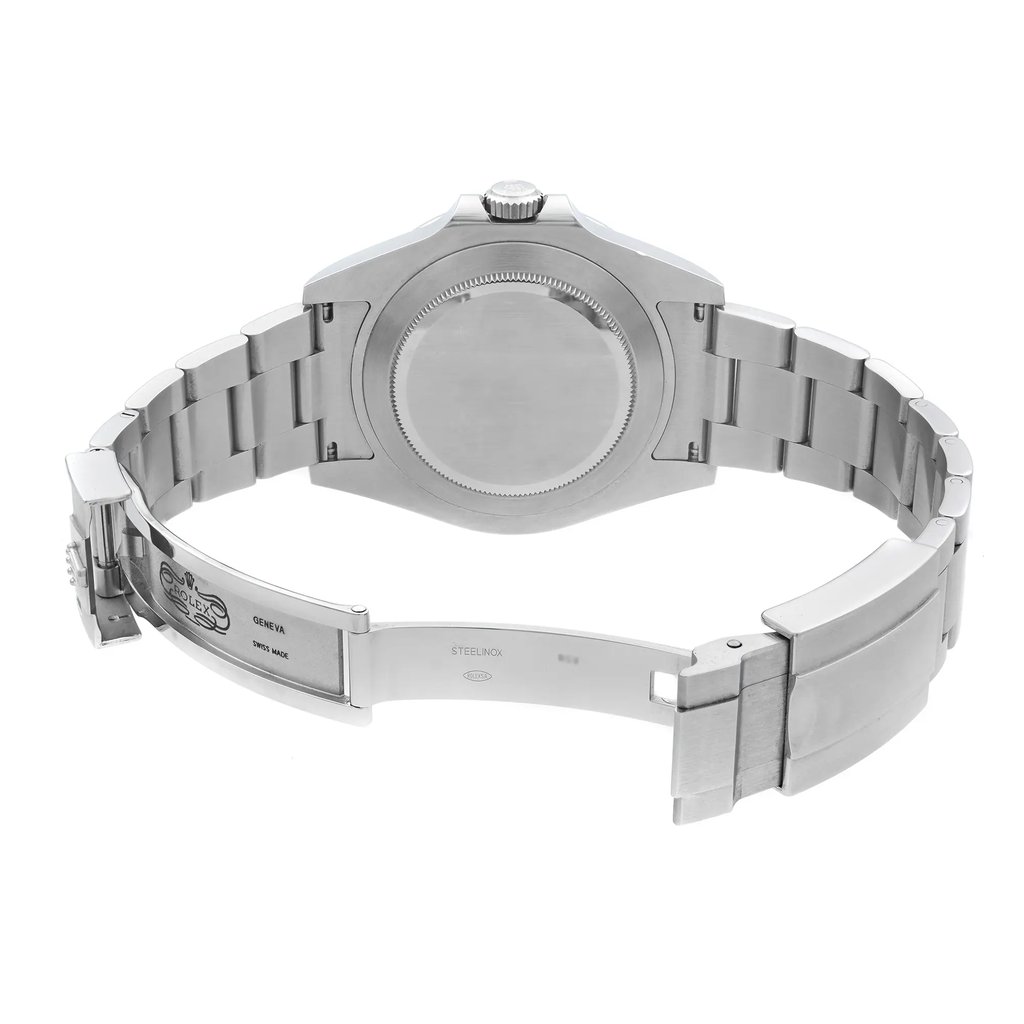 Back View Of {Caseback} Back Case And Open Stainless Steel Band Of Rolex 116334 Watch Pre Owned Condition