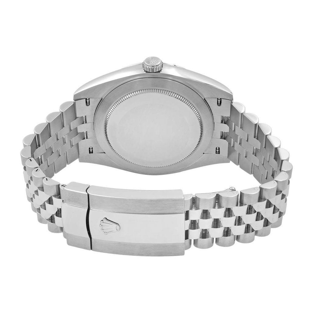 Back View Of {Caseback} Back Case And Closed Stainless Steel Band Of Rolex 126300 Watch Pre Owned Condition