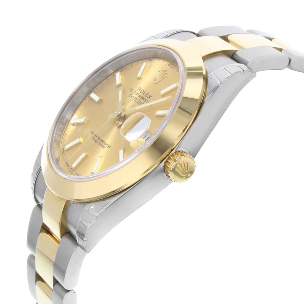 View Of Crown Facing Side Of Rolex 126303 Stainless Steel Watch Pre Owned Condition