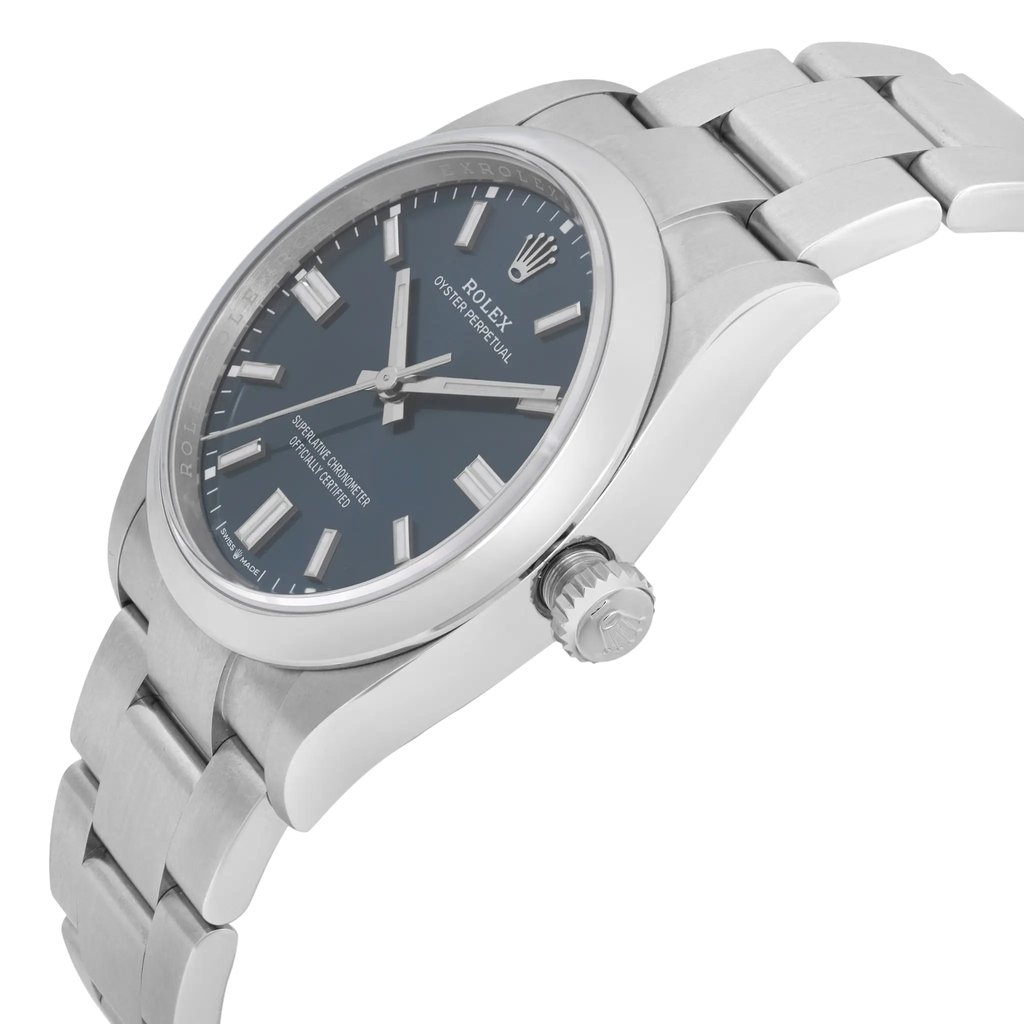 View Of Crown Facing Side Of Rolex 126000 Stainless Steel Watch New Condition