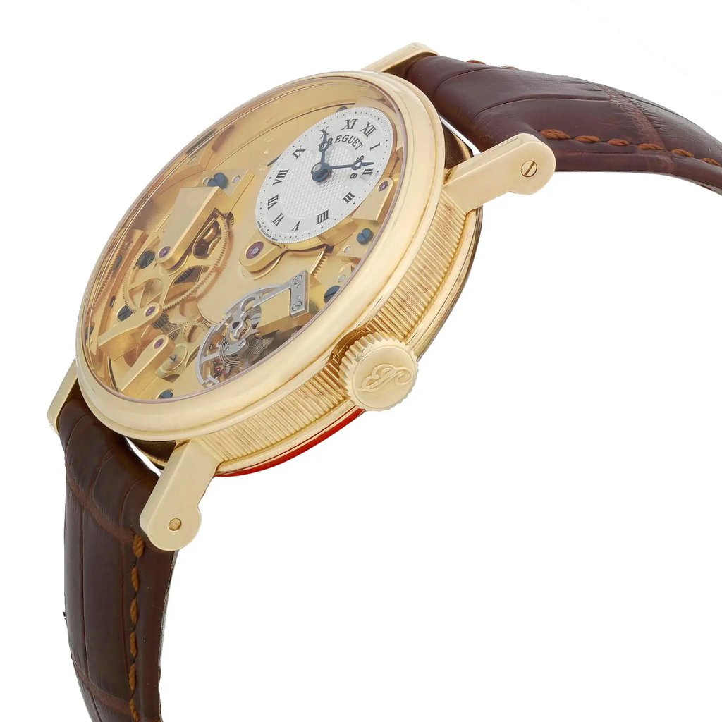 View Of Crown Facing Side Of Breguet 7027BA/11/9V6 Gold 18kt Watch Pre Owned Condition