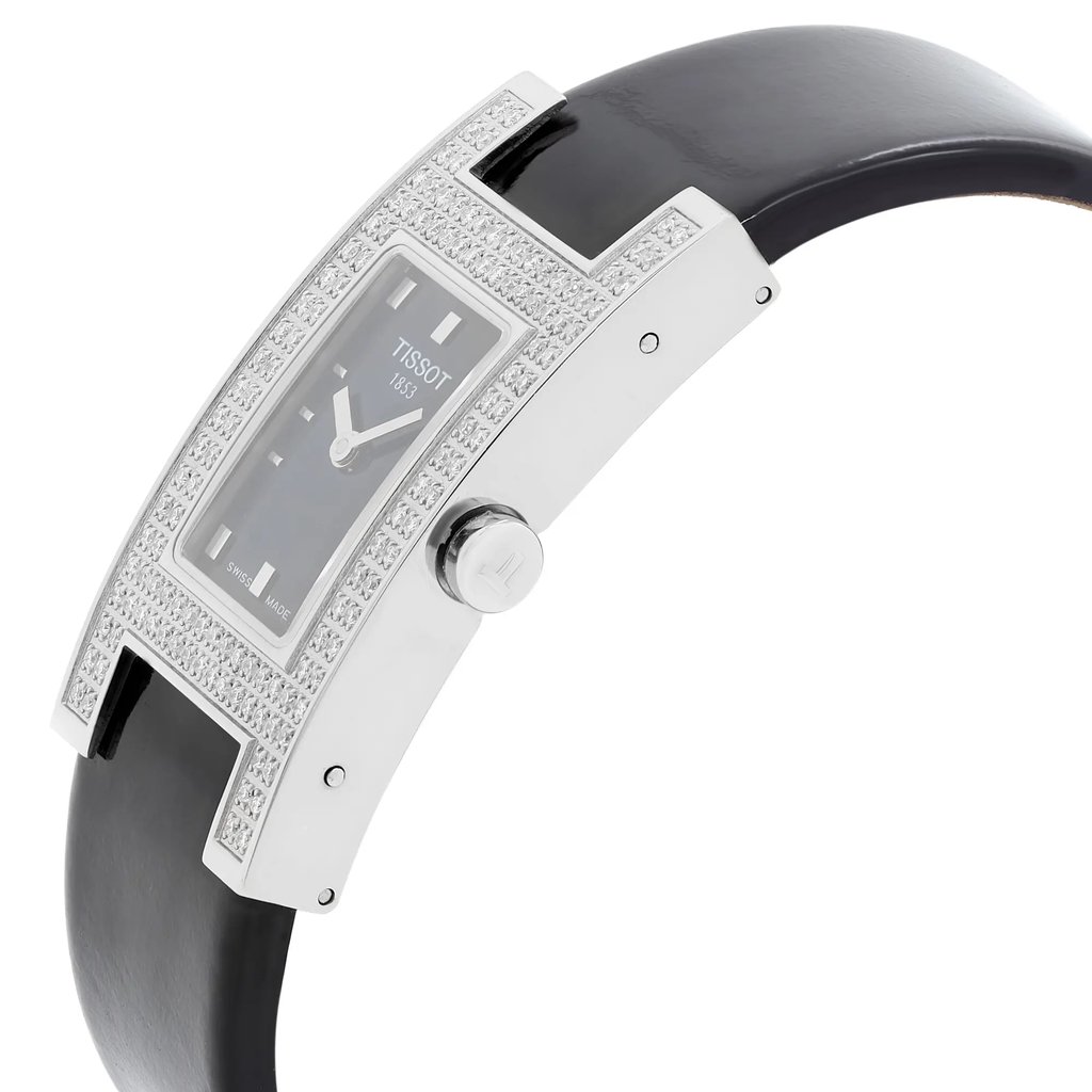 View Of Crown Facing Side Of Tissot T11.1.425.51 Stainless Steel Watch Display Model Condition