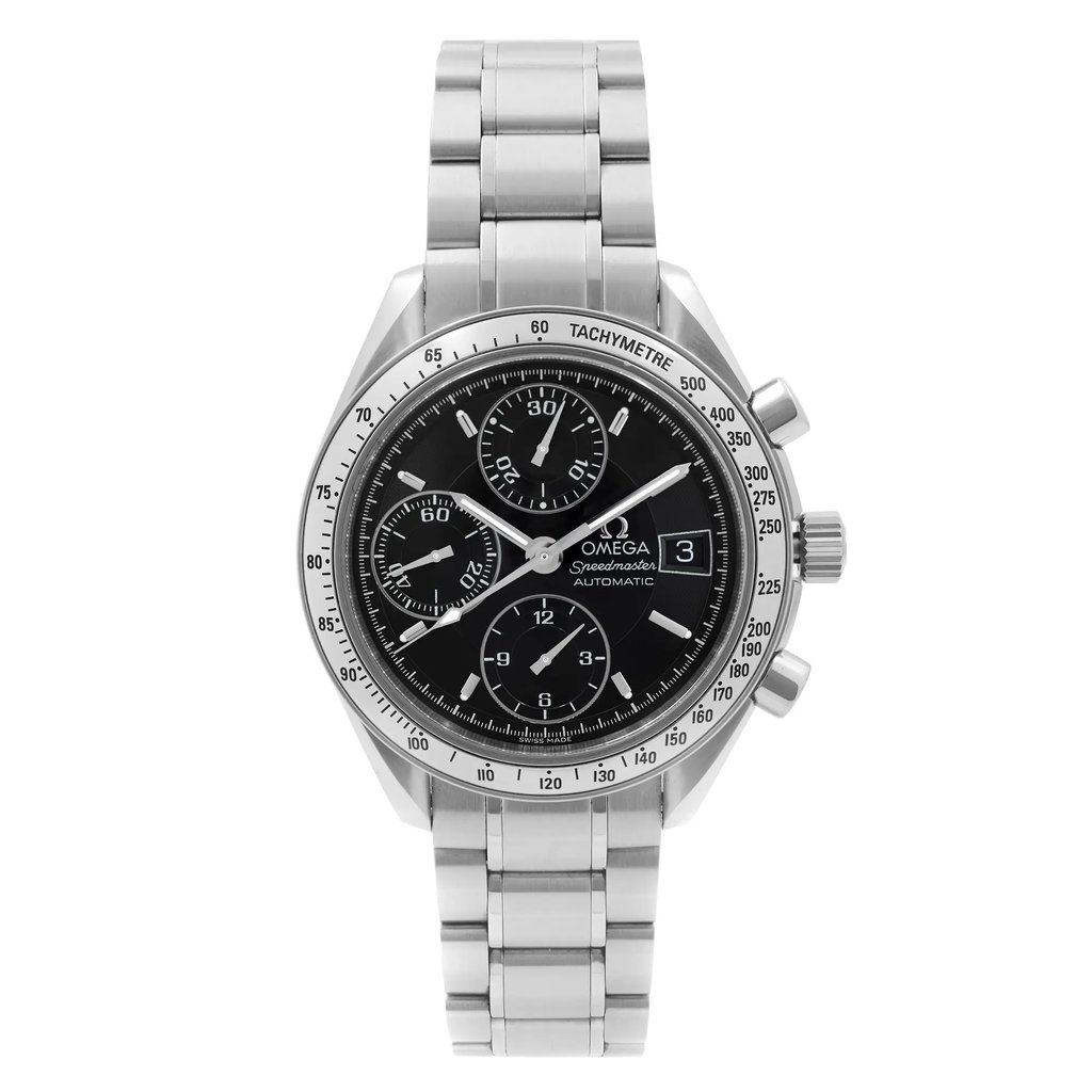 Front Full View Of OMEGA 3513.50.00 Stainless Steel Watch Pre Owned Condition {Product Condition}