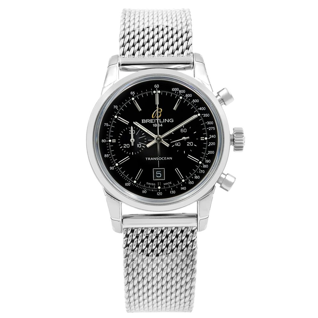 Front Full View Of Breitling A4131012/BC06-171A Stainless Steel Watch Display Model Condition {Product Condition}
