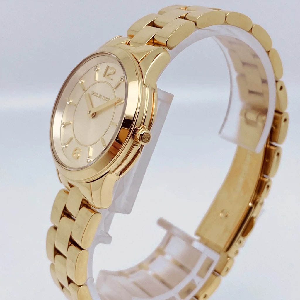 View Of Crown Facing Side Of Michael Kors MK6590 Stainless Steel Watch New With Defects Condition