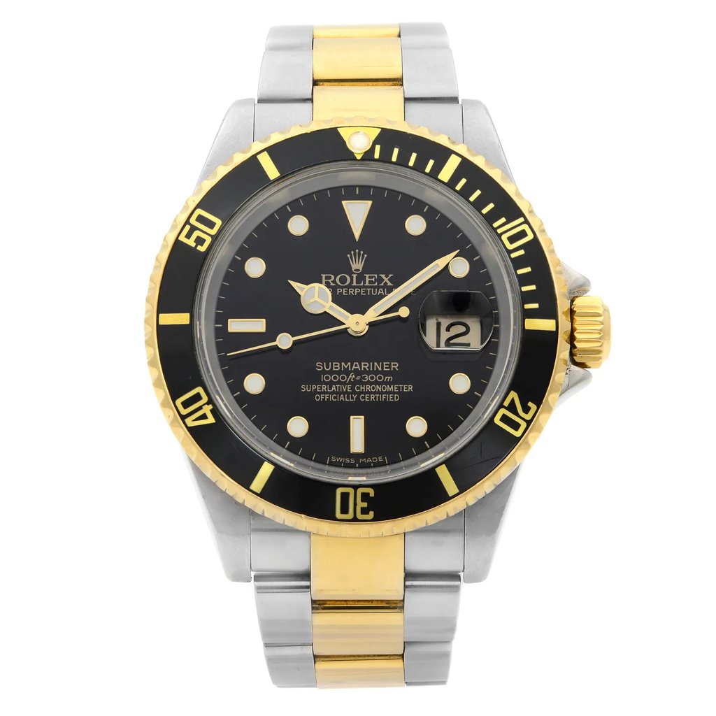 Front Full View Of Rolex 16613T Stainless Steel Watch Pre Owned Condition {Product Condition}