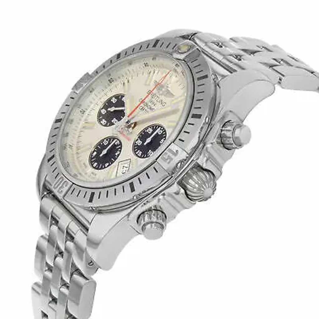 View Of Crown Facing Side Of Breitling AB01154G/G786-375A Stainless Steel Watch Display Model Condition